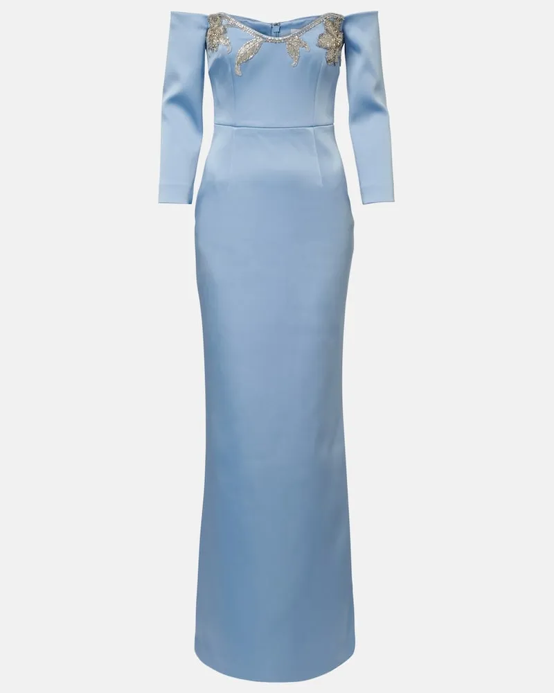 Rebecca Vallance Robe Kai aus Satin Blau