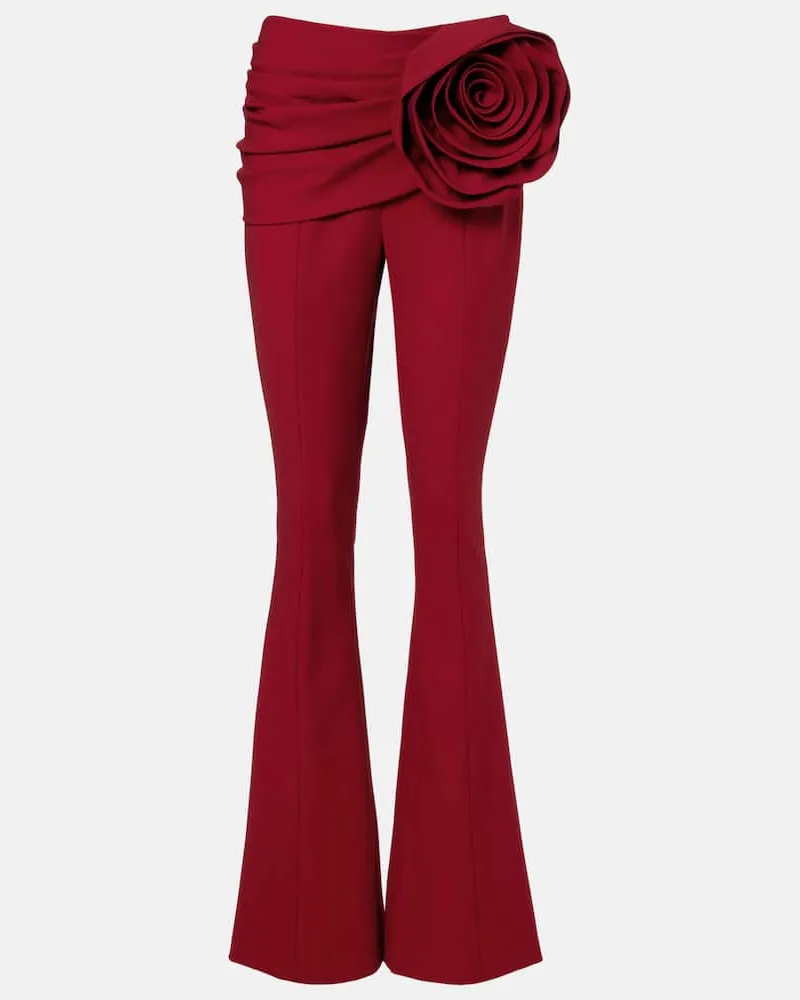 Carolina Herrera New York Schlaghose aus einem Wollgemisch Rot