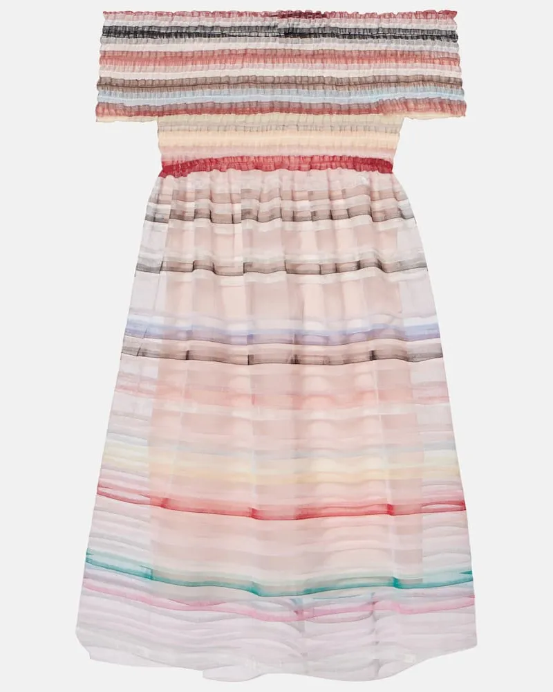 Susan Fang Off-Shoulder-Minikleid Grace Rosa