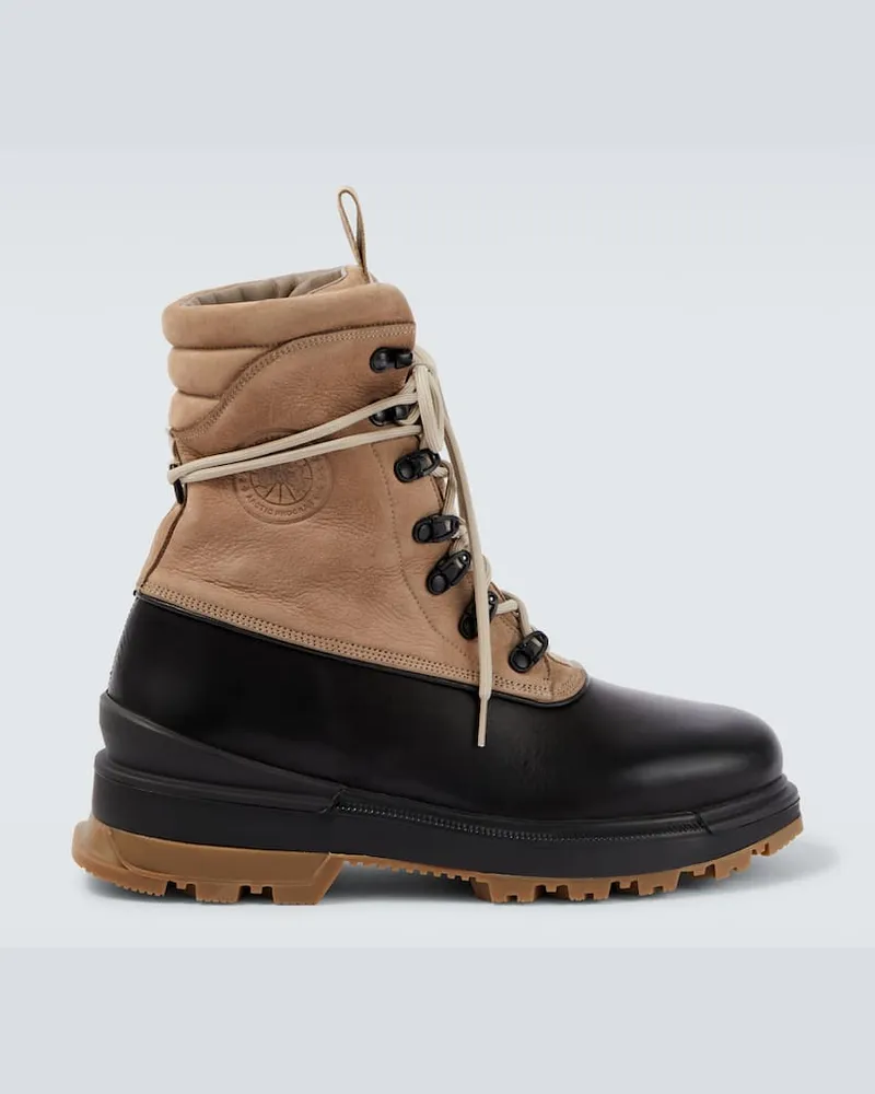 Canada Goose Schnürstiefel Leo aus Leder und Veloursleder Beige