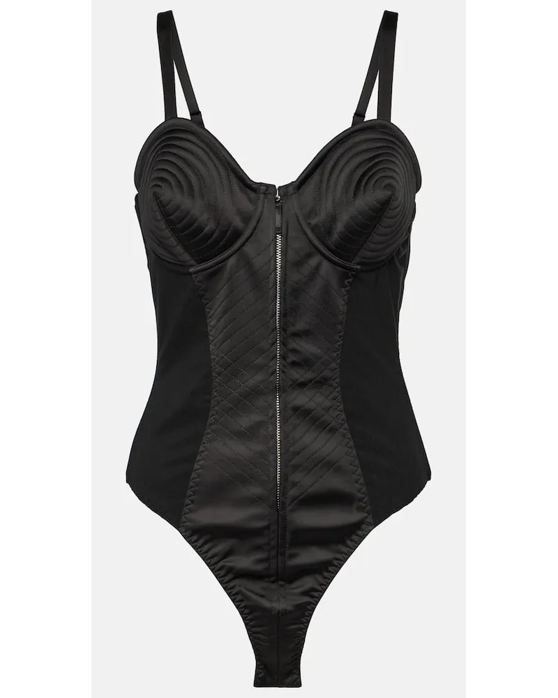 Jean Paul Gaultier Body mit Satin Schwarz