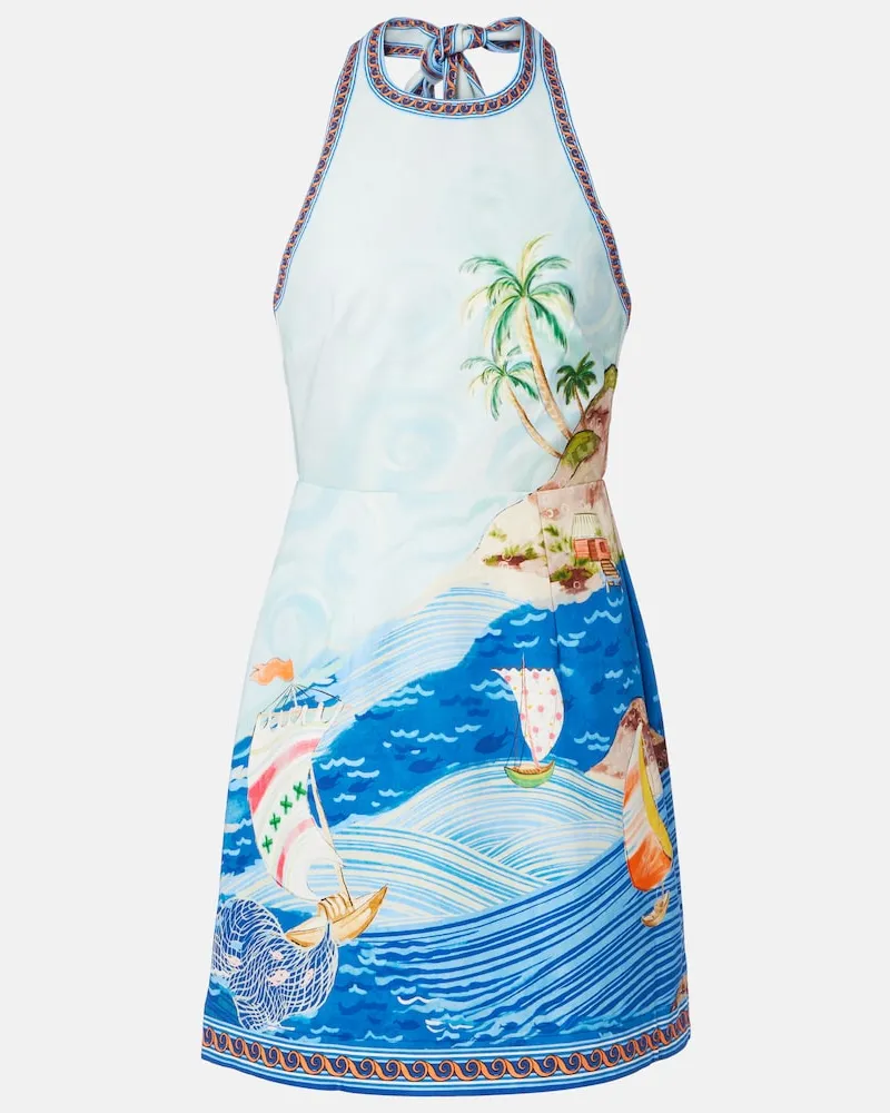 ALEMAIS Alémais Minikleid Island aus Baumwolle Blau