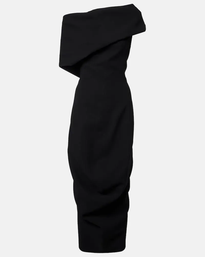 Jacquemus One-Shoulder-Midikleid Schwarz