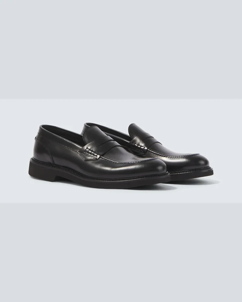 Canali Penny Loafers aus Leder Schwarz