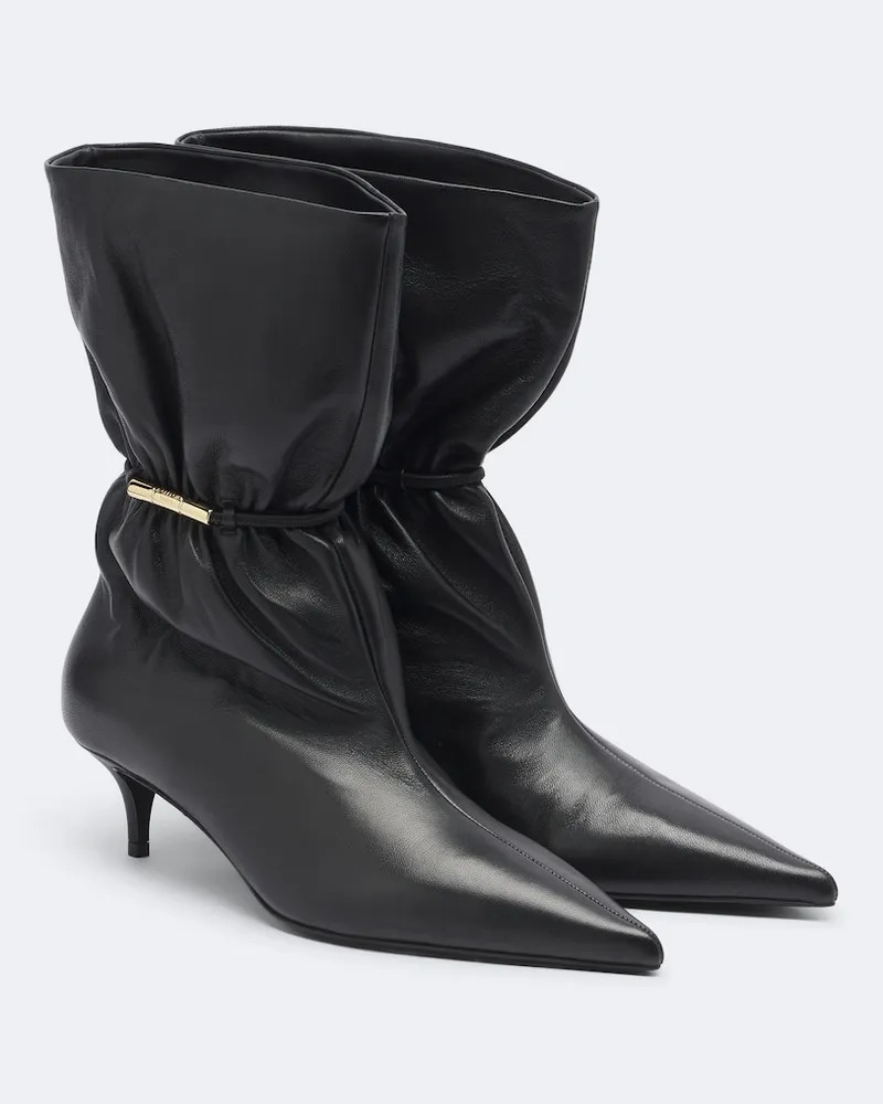 Balmain Ankle Boots aus Leder Schwarz