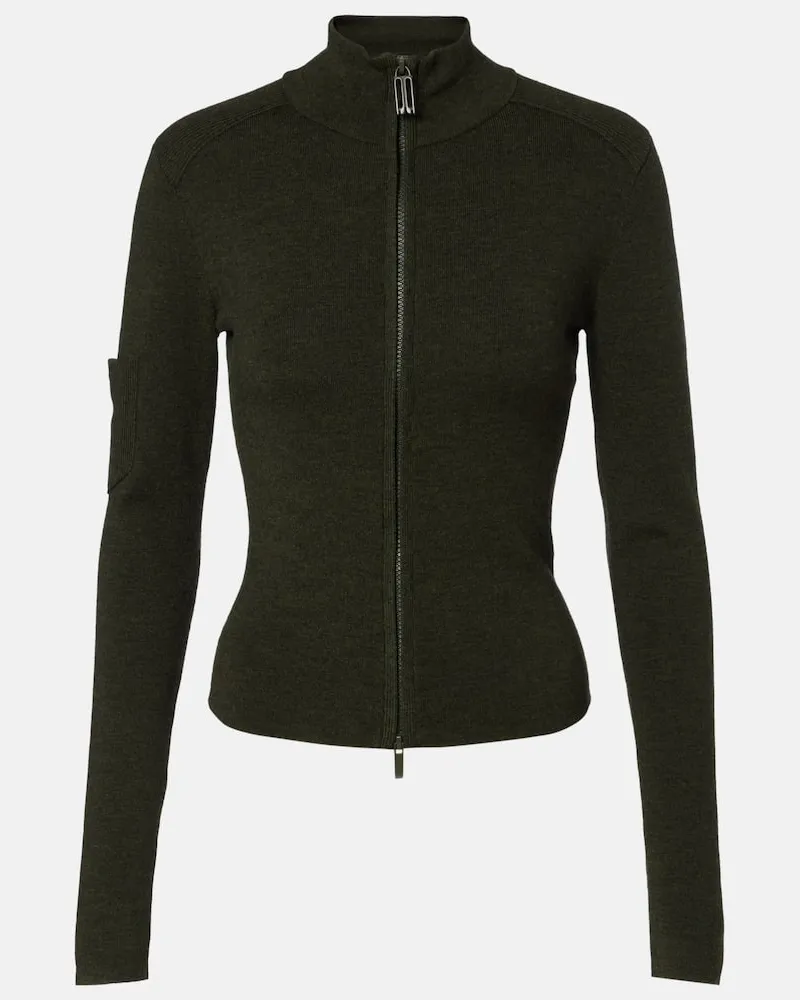 Victoria Beckham Jacke aus einem Wollgemisch Grün