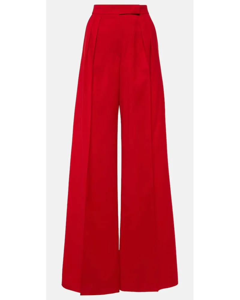 Max Mara Weite Hose Rimini aus Schurwolle Rot