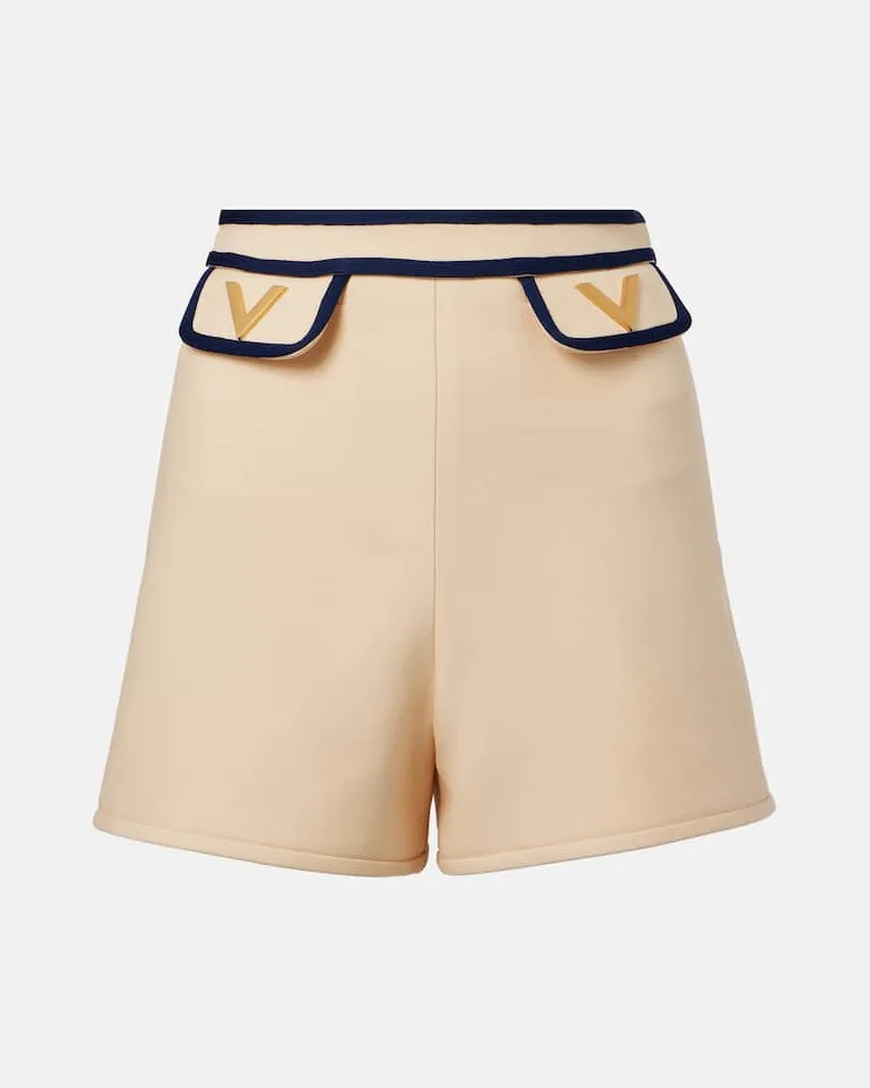 Valentino Garavani Shorts VGold aus Crepe Couture Beige