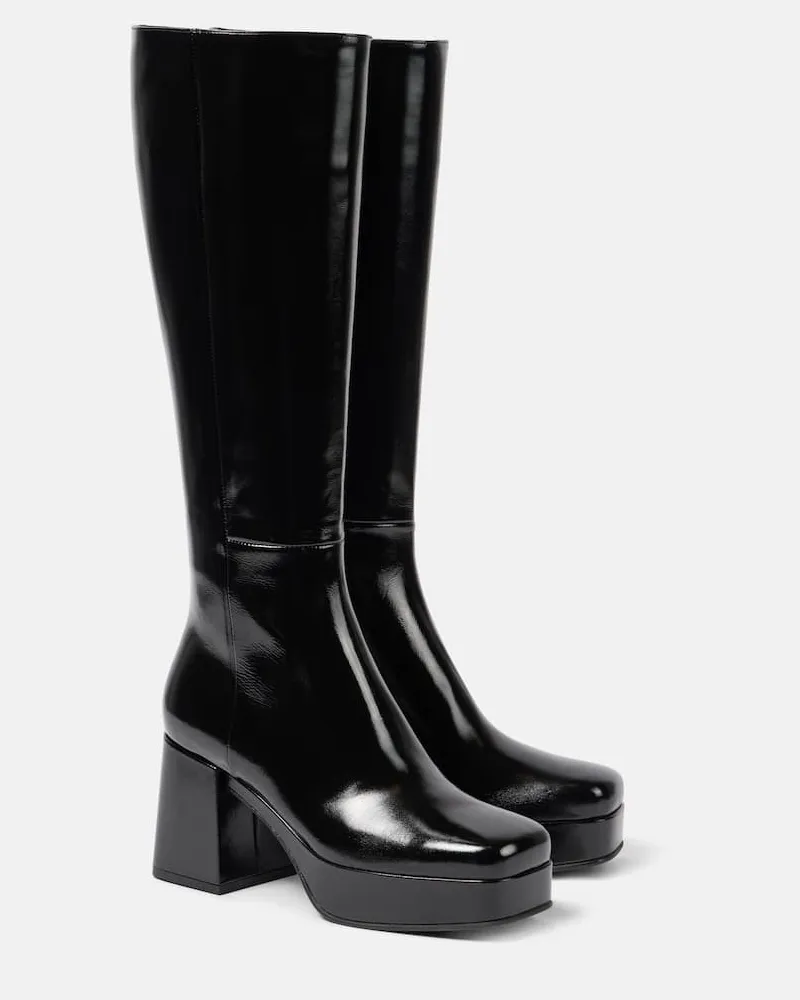 Gianvito Rossi Plateaustiefel aus Leder Schwarz
