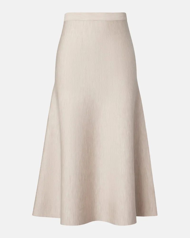 Gabriela Hearst Midirock Freddie aus Wolle, Kaschmir und Seide Beige