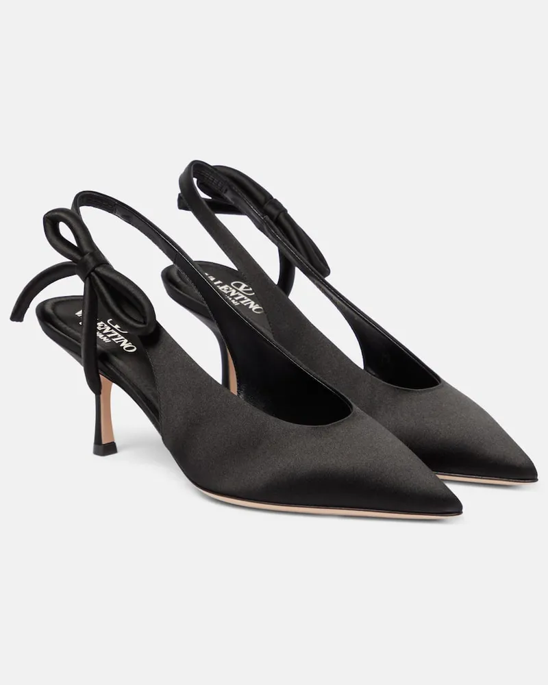 Valentino Garavani Slingback-Pumps Nite-Out 70 aus Satin Schwarz