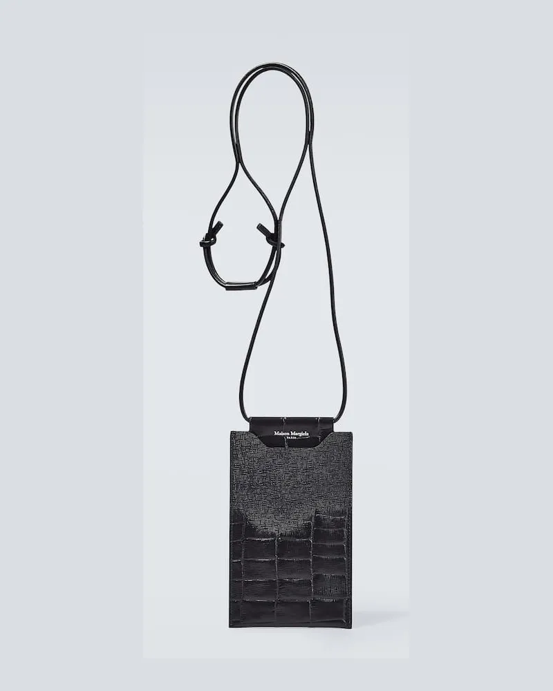 Maison Margiela Smartphone-Etui aus Leder Schwarz