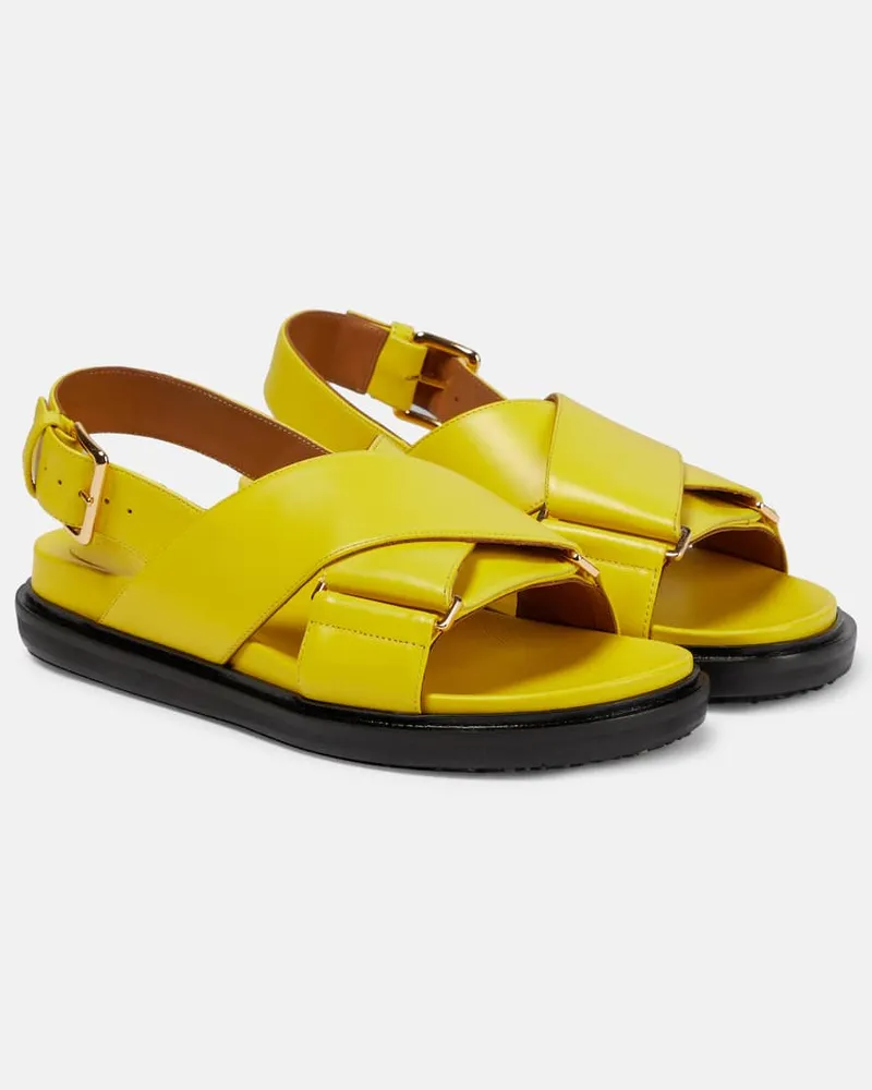 Marni Sandalen Fussbett aus Leder Gelb