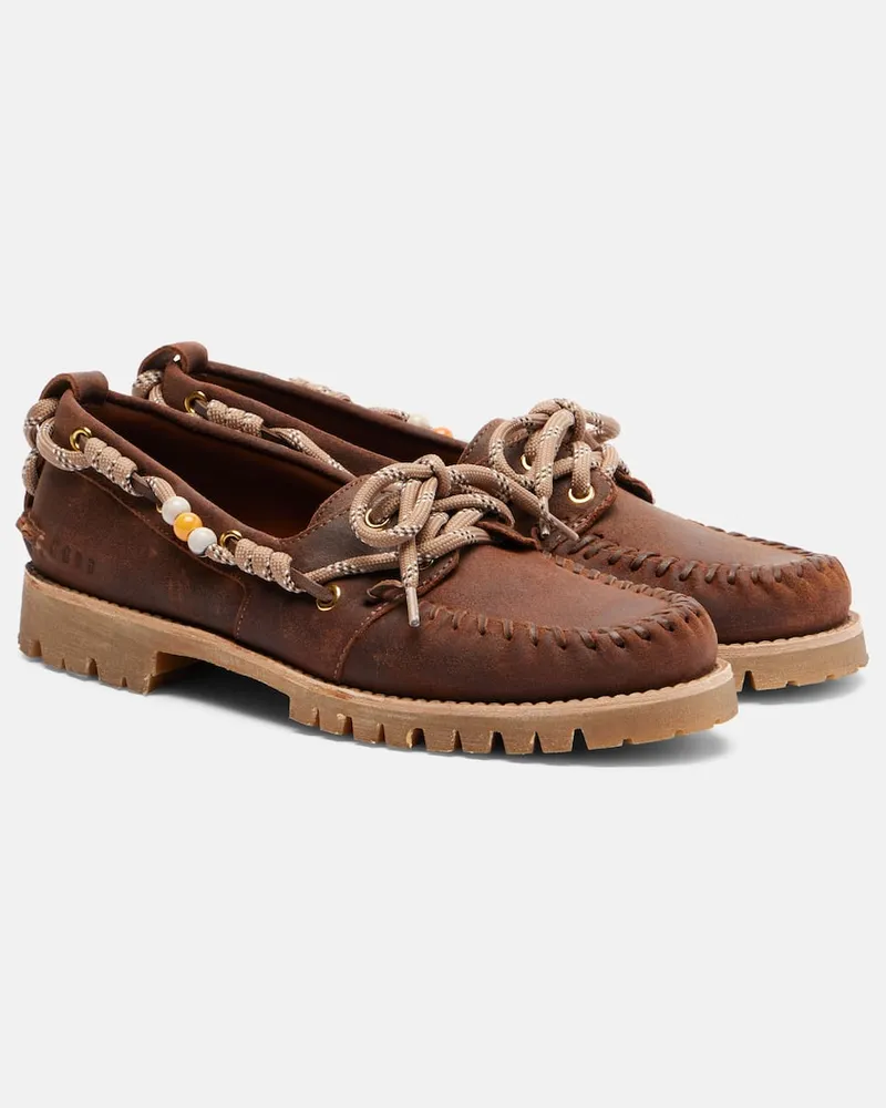 Golden Goose Segelschuhe Cruise aus Veloursleder Braun