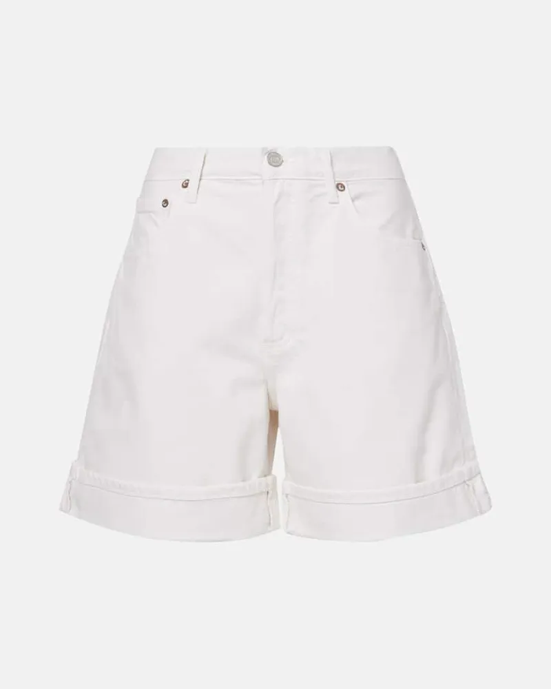 AGOLDE High-Rise Jeansshorts Dame Weiß
