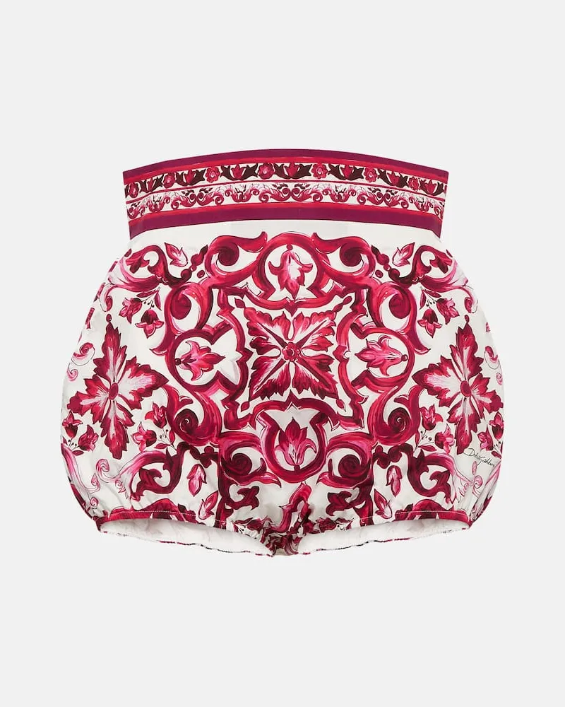 Dolce & Gabbana Shorts Majolica aus Baumwolle Weiß
