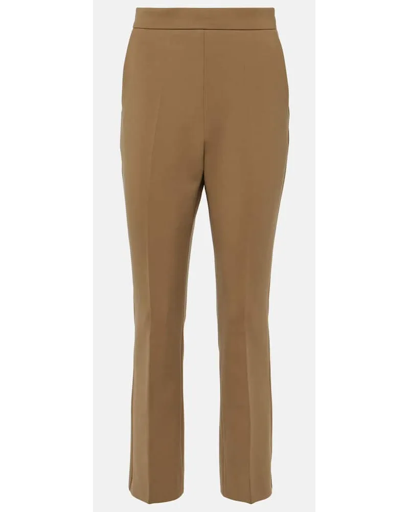 Max Mara Gerade Hose Nepeta aus Crepe Gruen