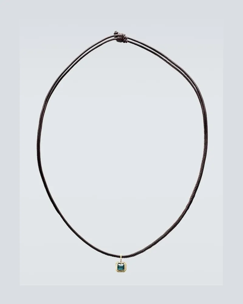 Octavia Elizabeth Halskette mit 18kt Gelbgold und Turmalin Grün