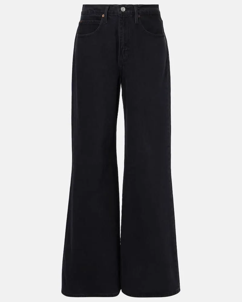 Frame Denim High-Rise Flared Jeans Easy Wide Flare Schwarz