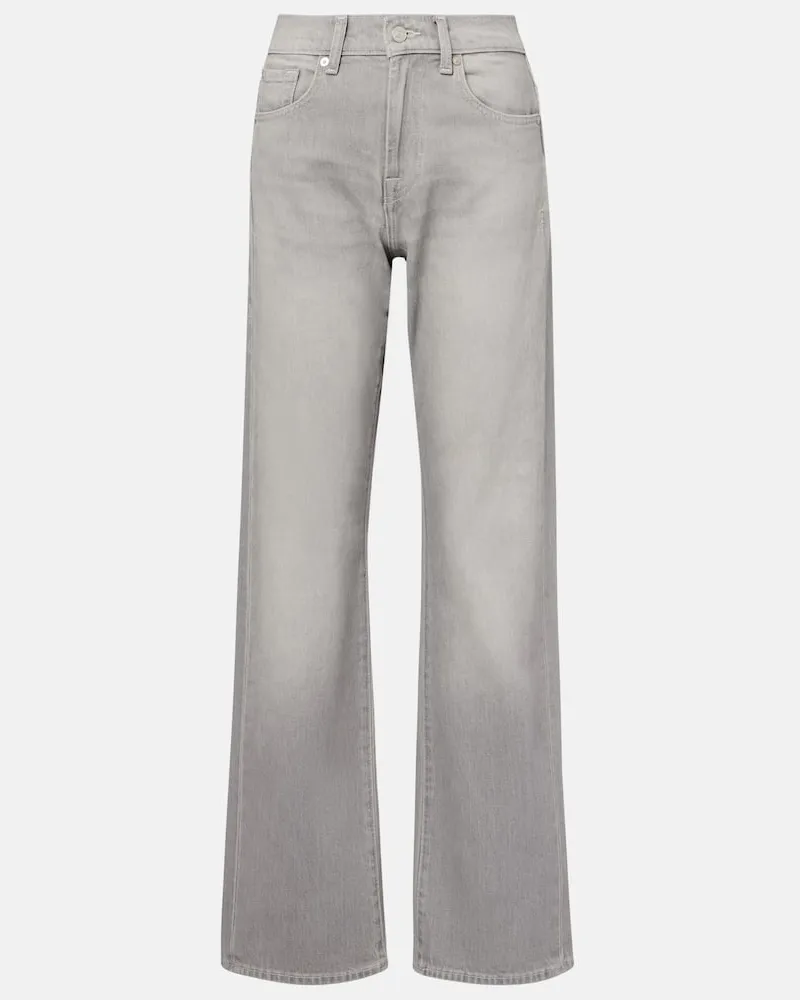 7 for all mankind Mid-Rise Straight Jeans Tess Grau
