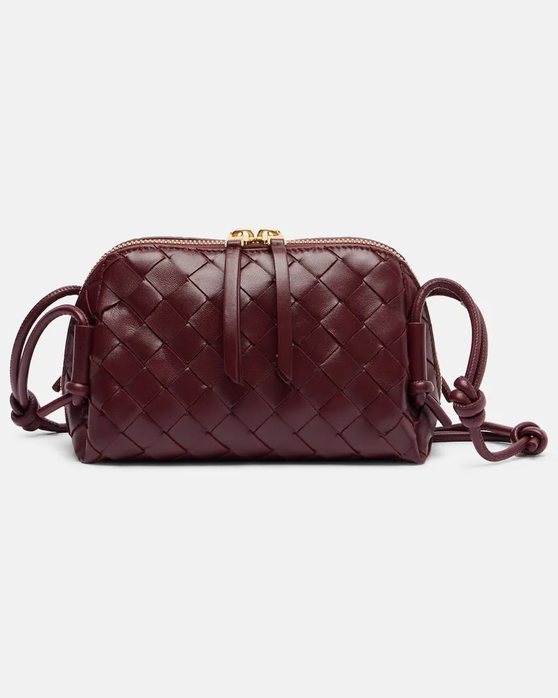 Bottega Veneta Messenger Bag Concert Mini Burgunderrot