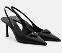 Slingback-Pumps aus Leder
