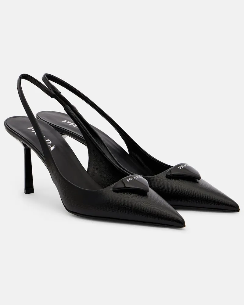 Prada Slingback-Pumps aus Leder Schwarz