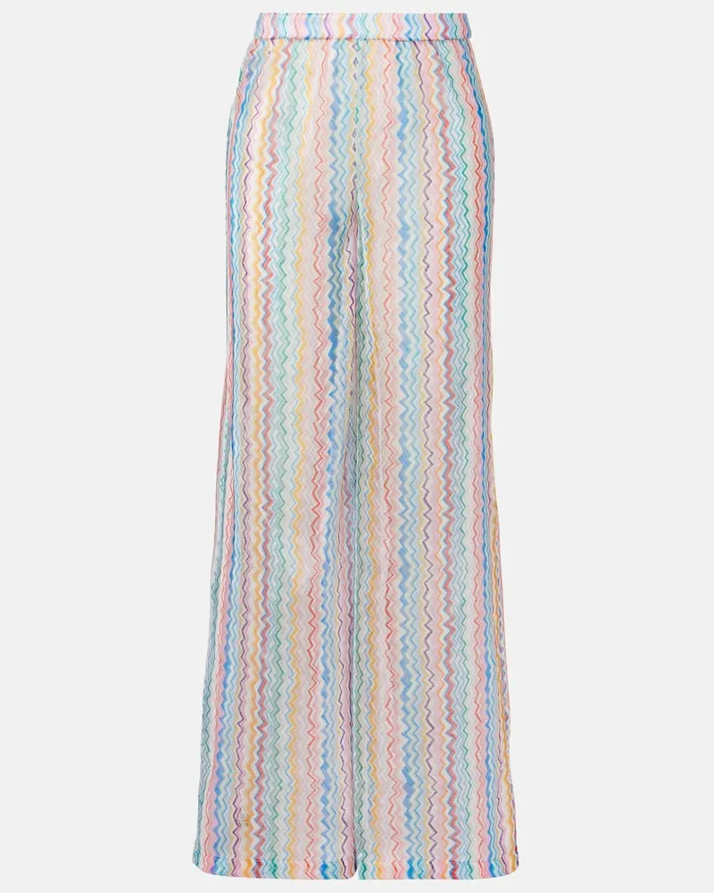 Missoni Weite Hose aus Häkelstrick Multicolor