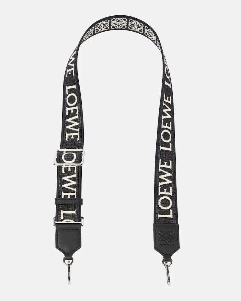 Loewe Taschenriemen Anagram aus Jacquard Schwarz