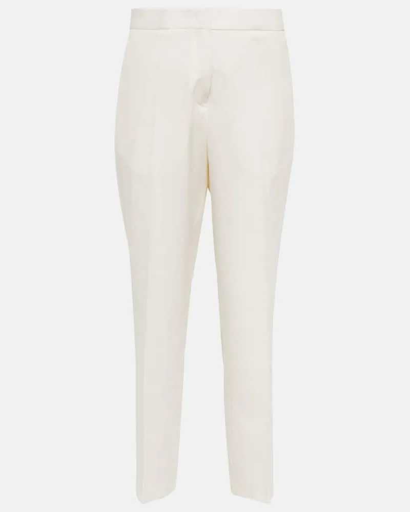 Jil Sander Gerade Hose aus Wolle Weiß