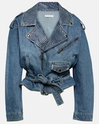 Area Verzierte Jeansjacke Blau