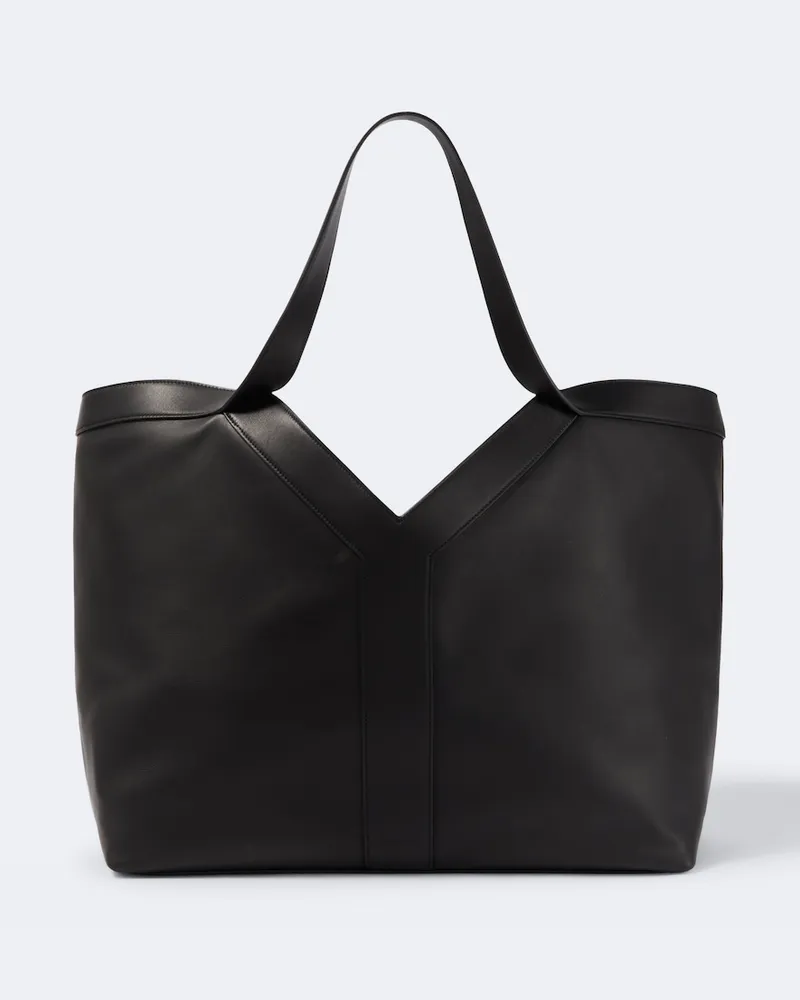 Saint Laurent Tote Bag Y Large aus Leder Schwarz