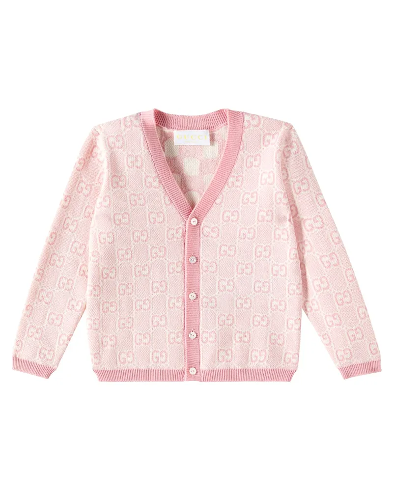 Gucci Baby Cardigan GG aus Baumwolle Pink