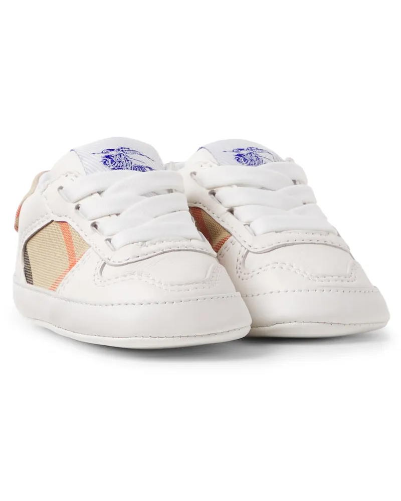 Burberry Baby Sneakers Burberry Check aus Leder Weiß