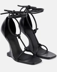 Rick Owens Wedge-Sandalen Cantilever aus Leder Schwarz