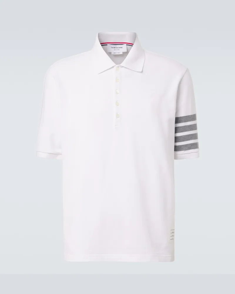 Thom Browne Polohemd 4-Bar aus Baumwolle Weiß