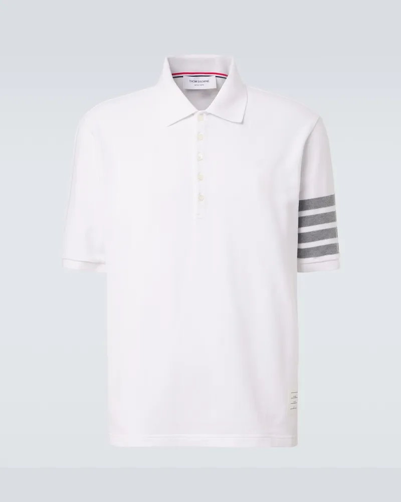 Thom Browne Polohemd 4-Bar aus Baumwolle Weiß
