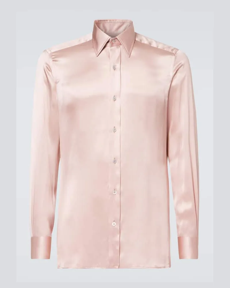 Tom Ford Hemd aus Seidencharmeuse Rosa