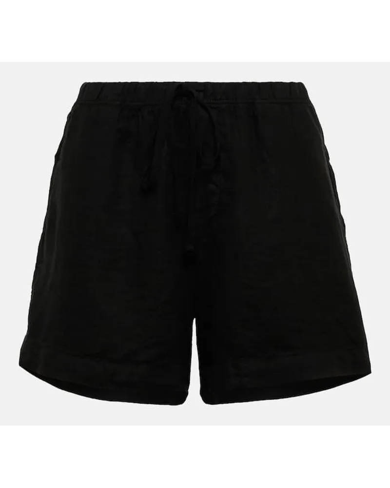 Velvet Shorts Tammy aus Leinen Schwarz