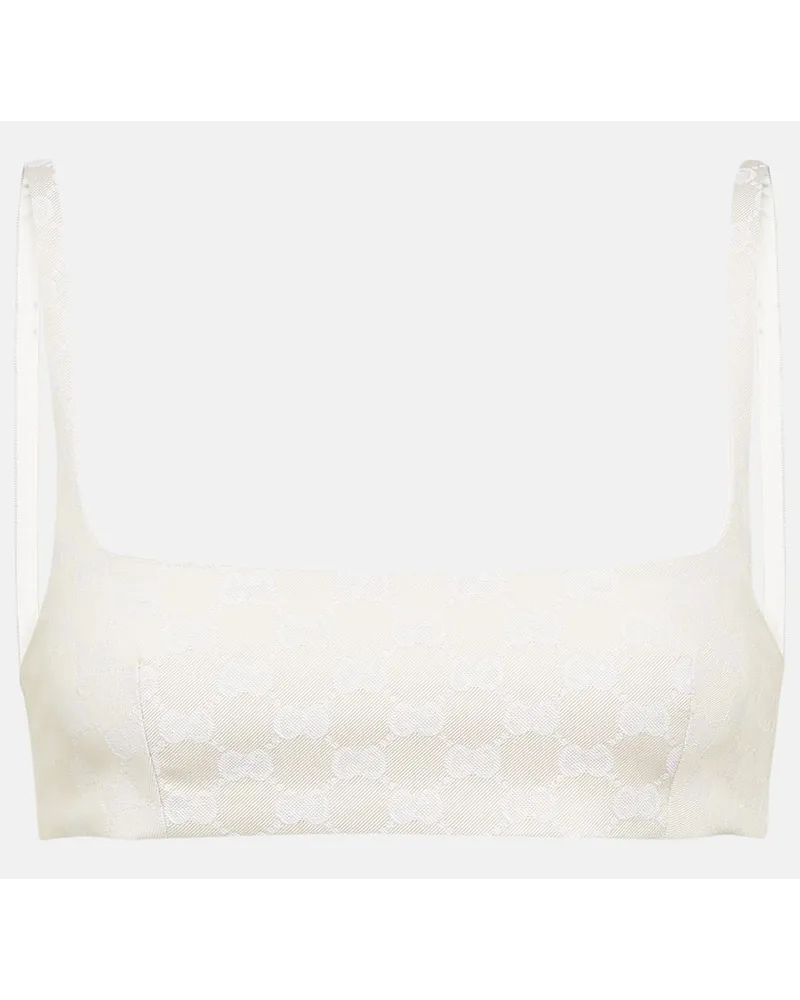 Gucci Bralette GG aus Gabardine Beige