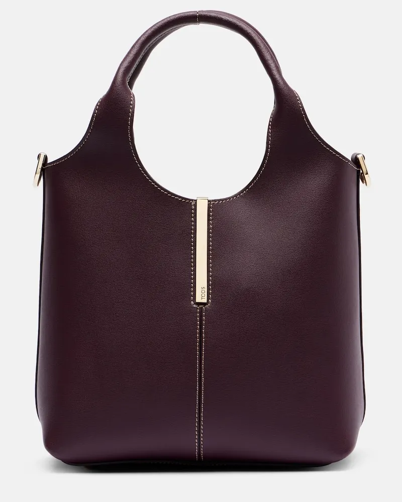 TOD'S Tote Bag Ebr Small aus Leder Burgunderrot