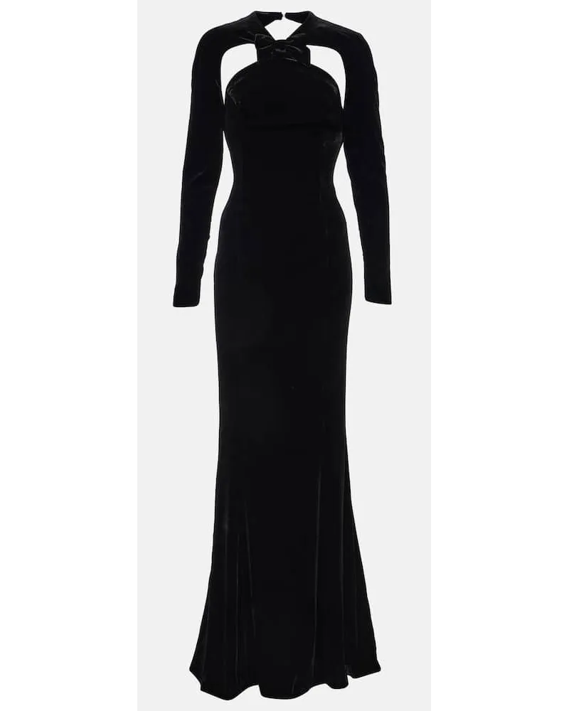 Alessandra Rich Robe aus Samt Schwarz