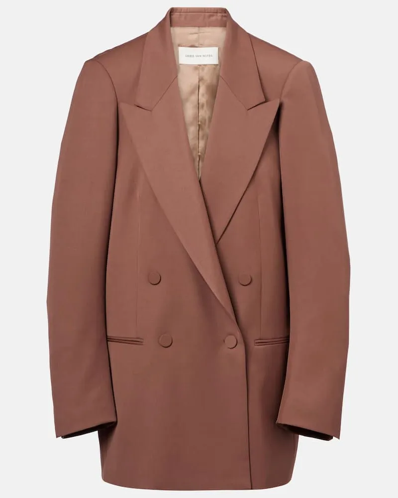 Dries van Noten Oversize-Blazer aus Wolle Braun