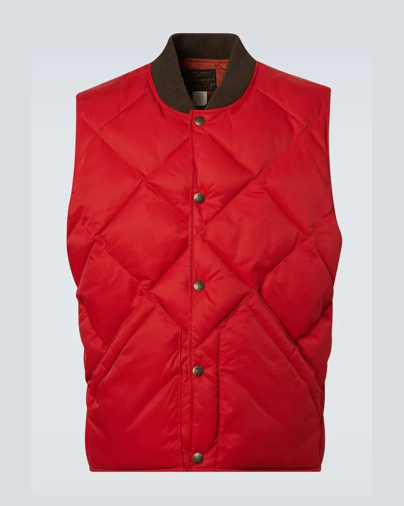 RRL Wattierte Weste aus Twill Rot