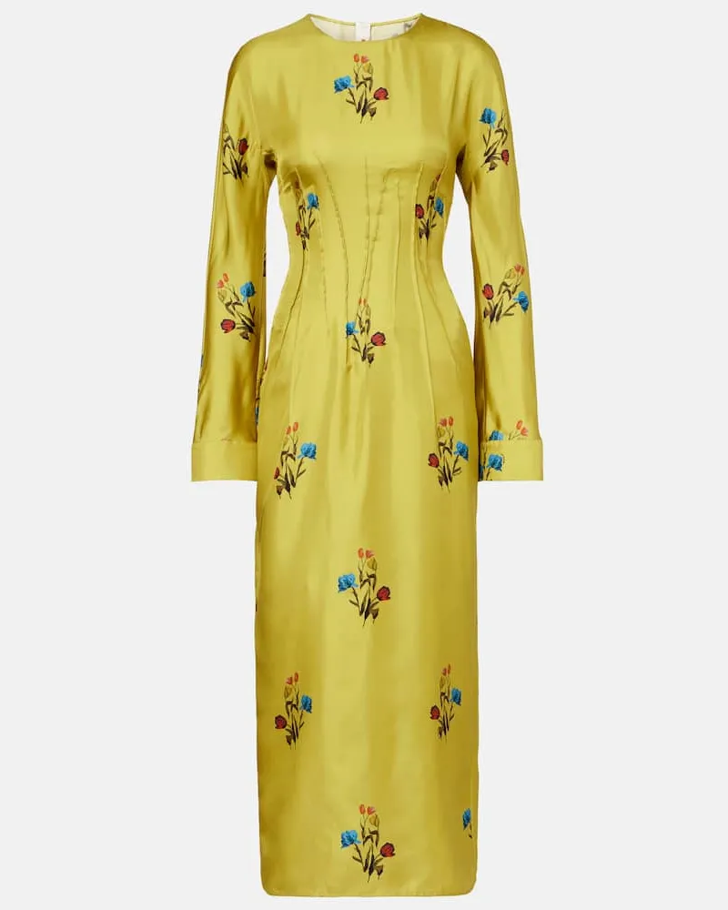 Marni Midikleid aus Seide Gelb