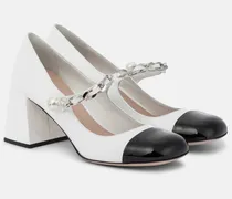 Verzierte Mary-Jane-Pumps aus Leder