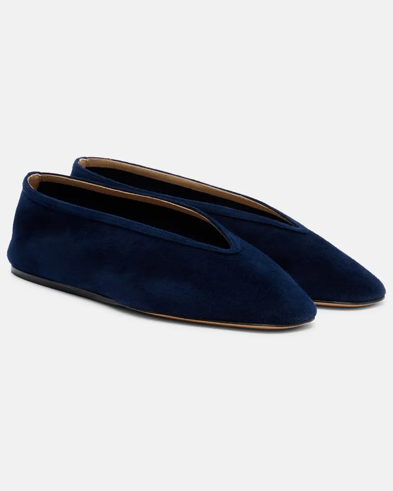 Le Monde Béryl Le Monde Béryl Ballerinas Luna aus Veloursleder Blau