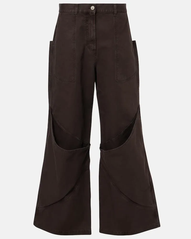 ATTICO High-Rise Wide-leg Jeans Braun