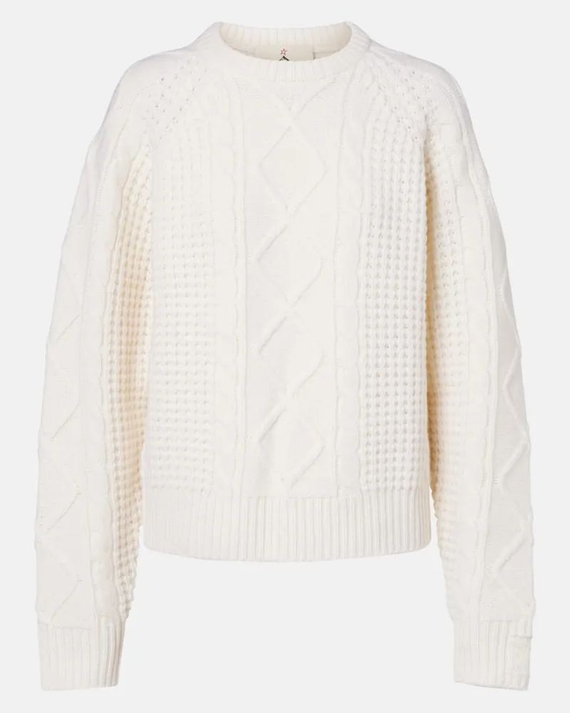 Perfect Moment Pullover Crystal aus Wolle Weiß