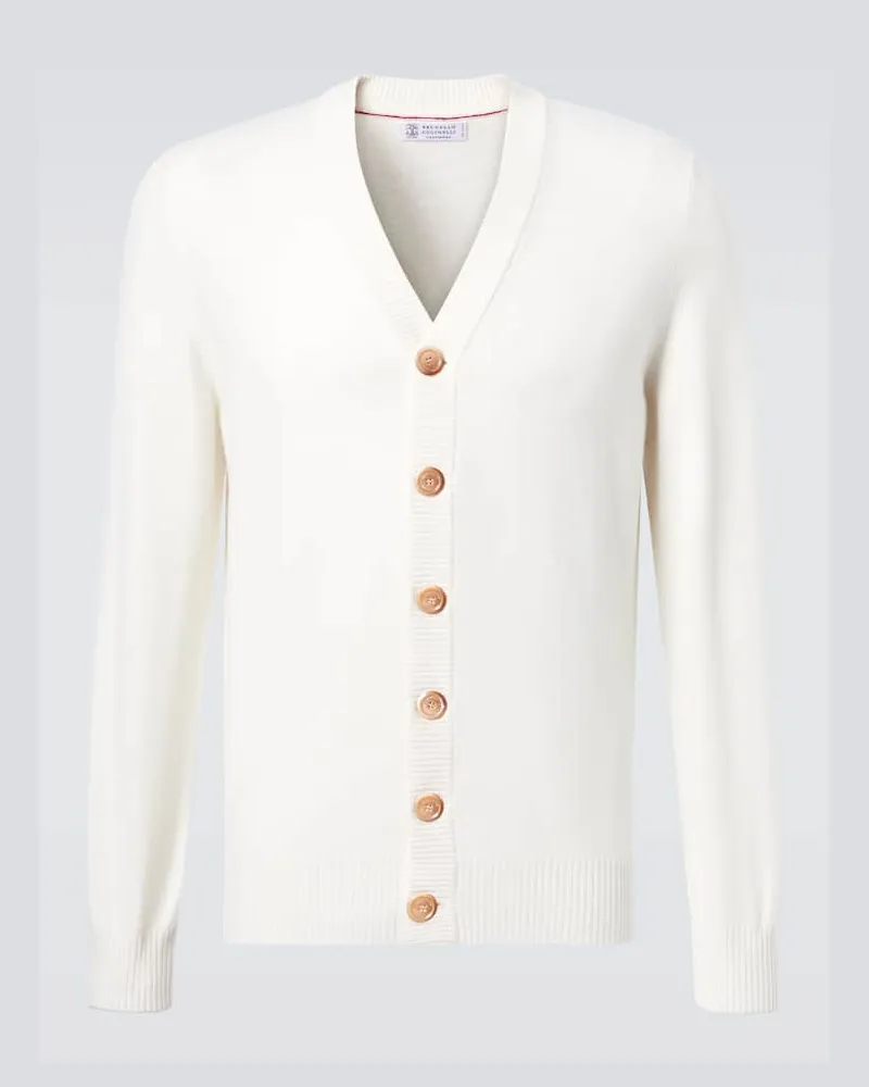 Brunello Cucinelli Cardigan aus Kaschmir Weiß
